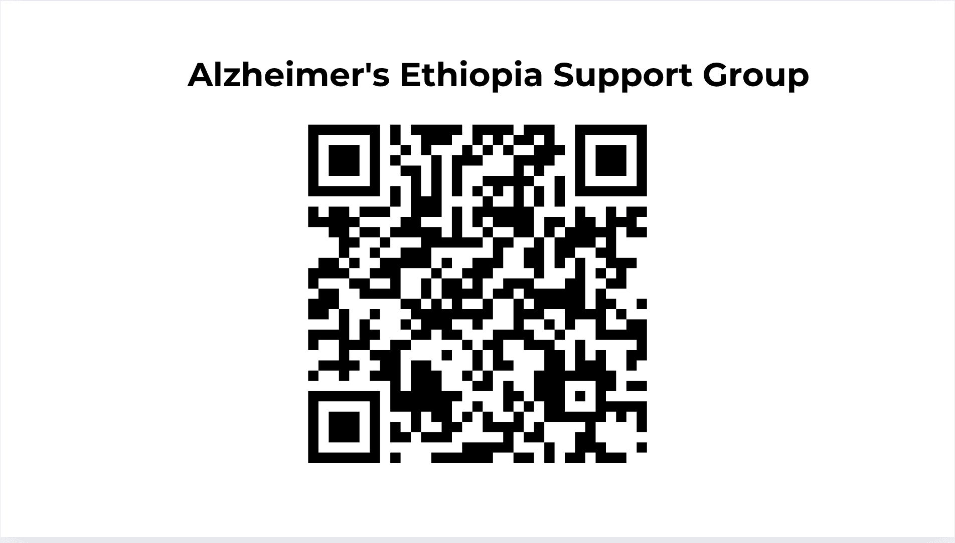 Alzheimer’s Ethiopia WhatsApp QR Code